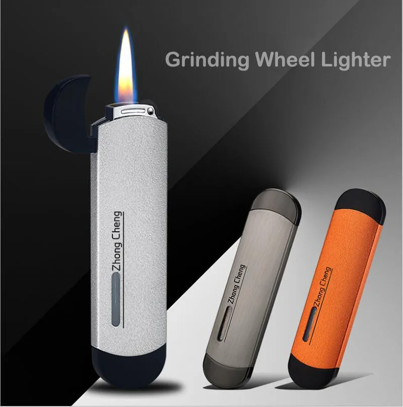 Новинка Бутановая газовая зажигалка с открытым огнем ультратонкая портативная