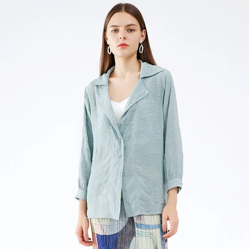 Корейская женская рубашка Issey Miyake новинка сезона осень зима 2022 повседневная