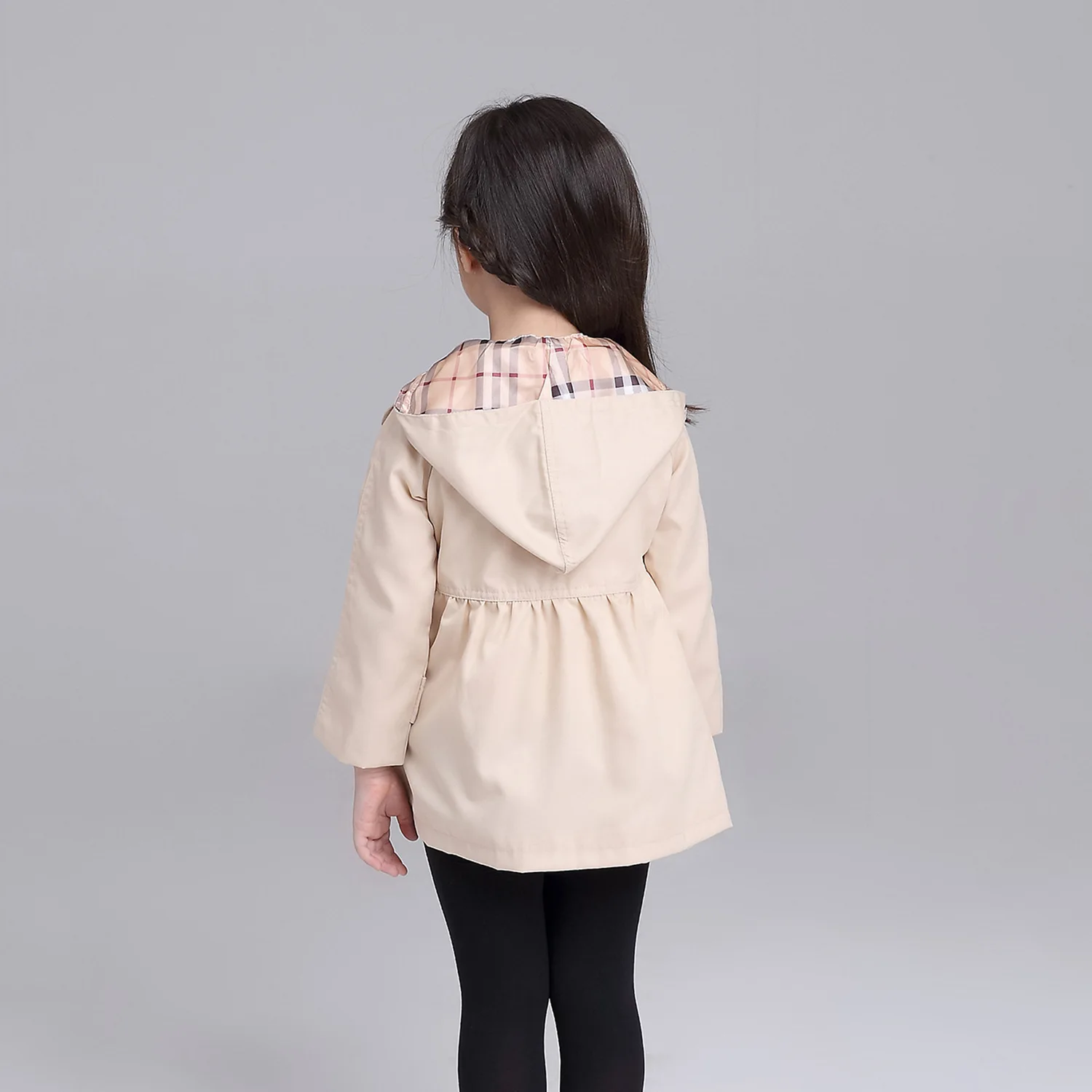 

Children's Garment Girl Solid Color 2 Color Windbreaker Temperament Loose Coat Windbreaker