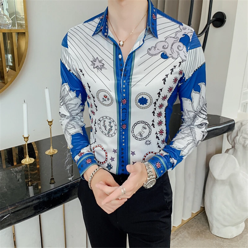 

Long Sleeve Formal Shirts For Men Solid Slim Basic Turn-down Collar Business