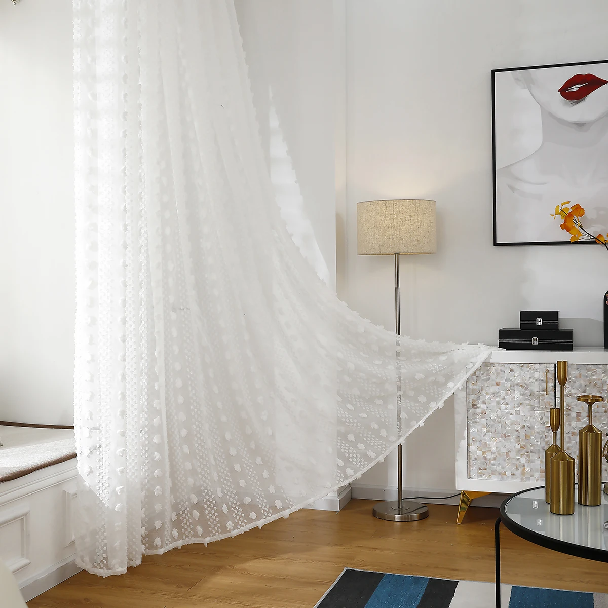 4/2/1 шторы на окна пасторальные с отверстиями романтичные тюлевые Современные