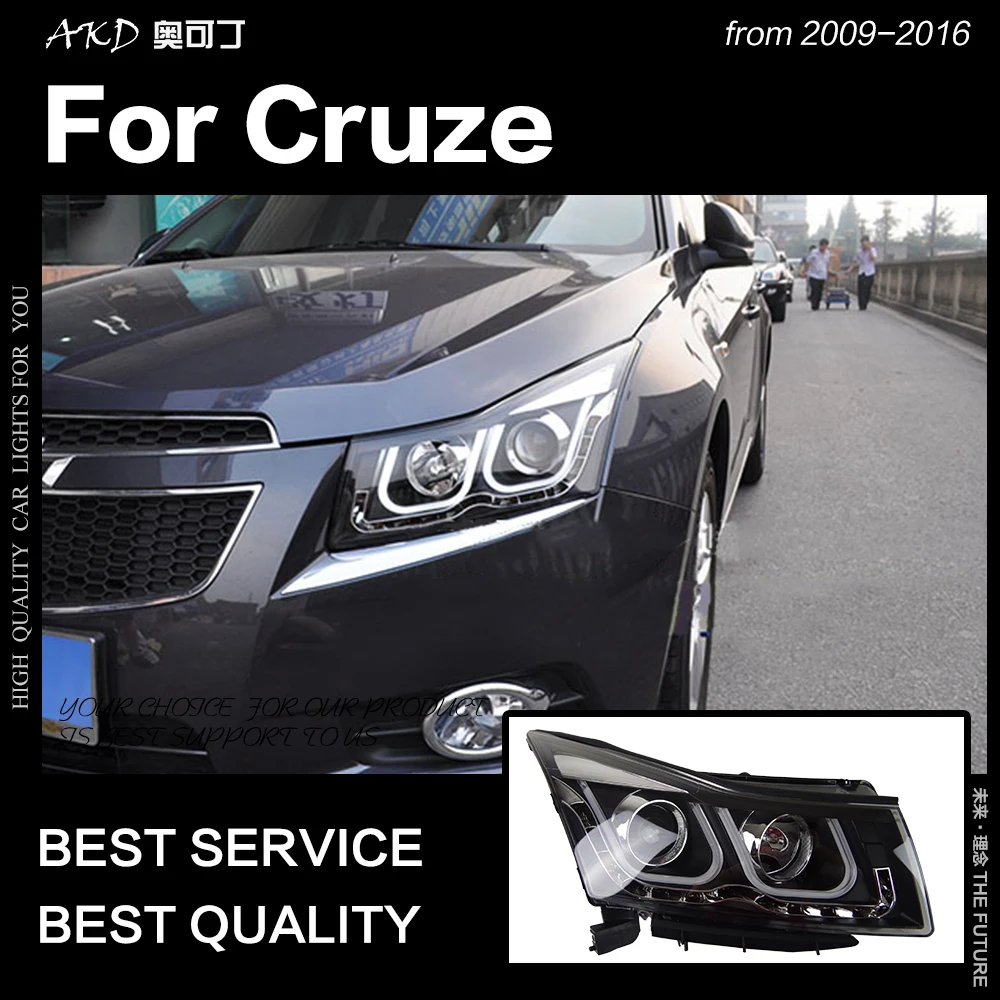 AKD автостайлинг фары для Chevrolet Cruze 2009 2016 светодиодный ные DRL Hid Биксеноновые