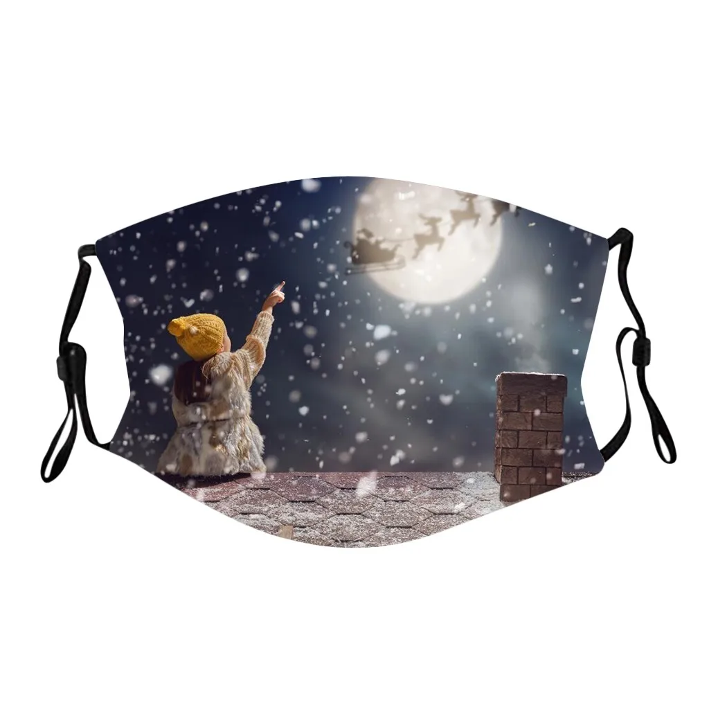 Headband masques máscaras Christmas Fashion Children Washable Reusable Floral Printing Adjustable Breathable Masks бандана#3 | Мать и