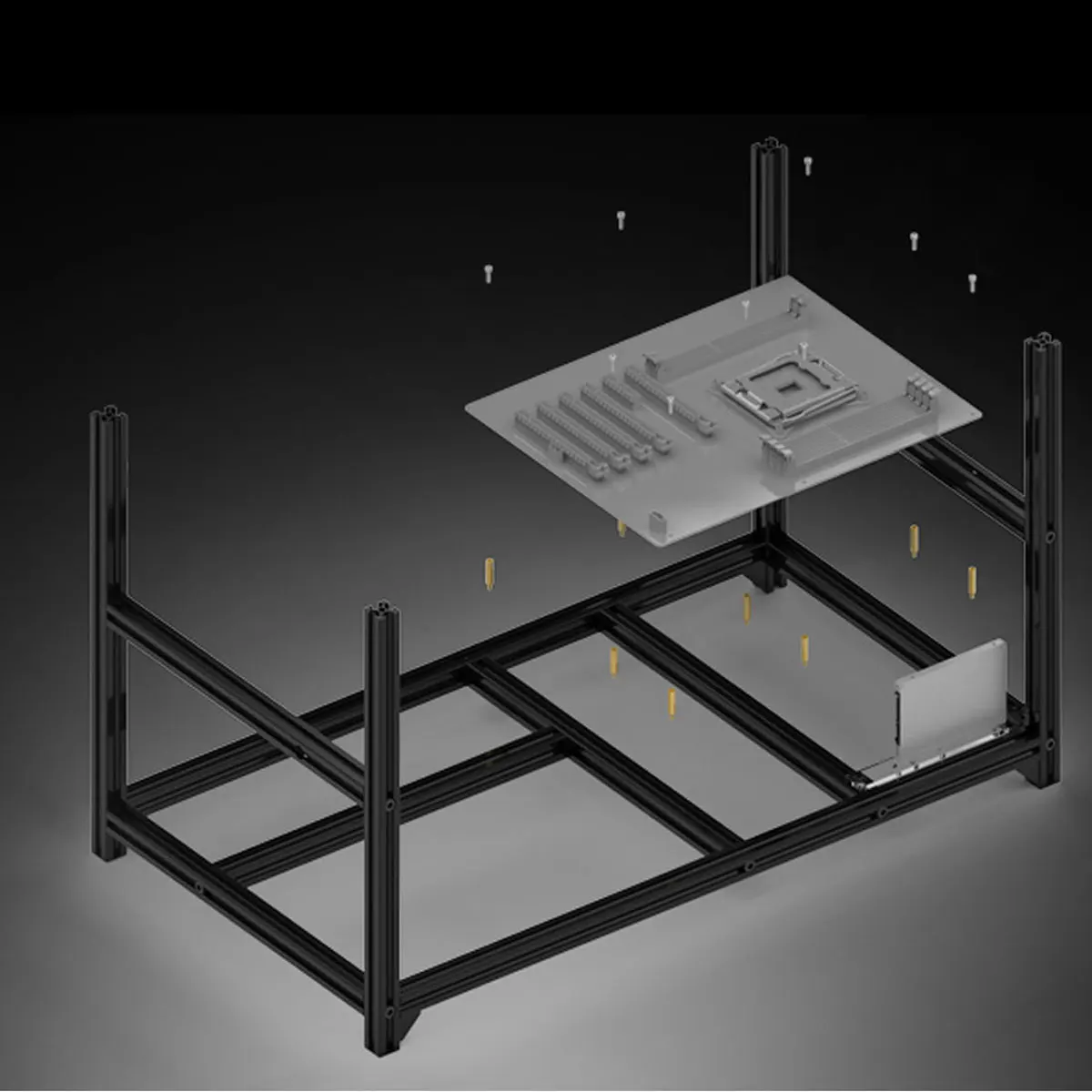 Открытый горная установка Стекируемый двойной мощности рамка чехол для 8 GPU ETH BTC эфириума компьютер горная рама серверное шасси без вентиляторов