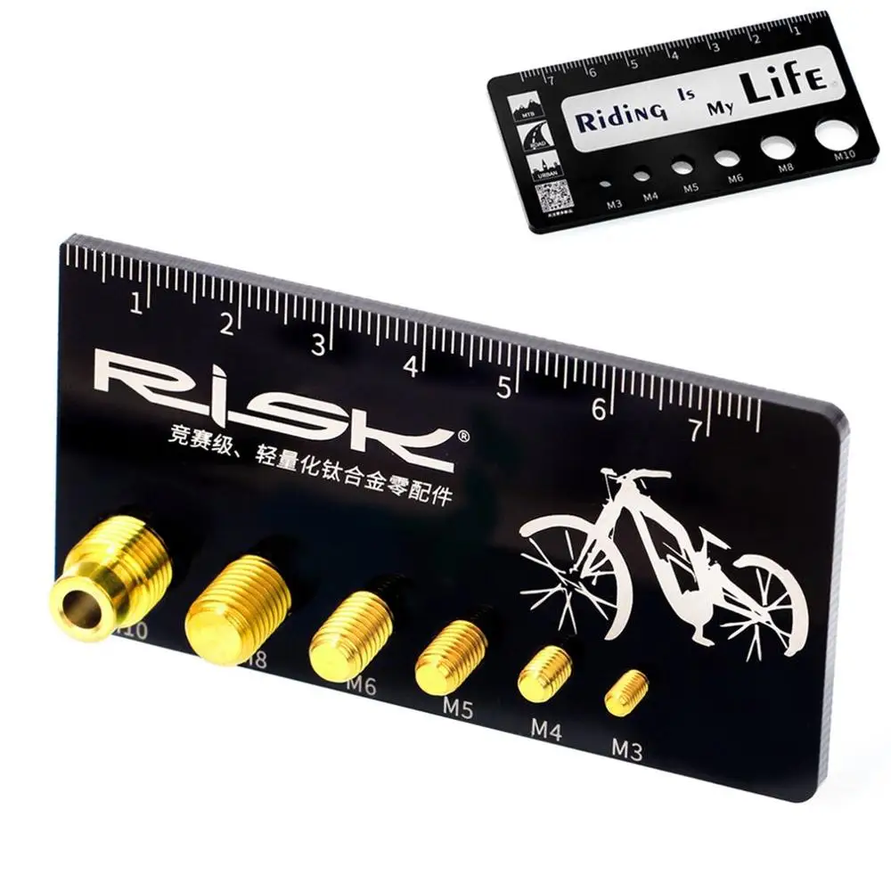 Risk Acrylic Portable Screw Measuring Caliper Bicycle M3/M4/M5/M6/M8/M10 75mm Accessories Metric System Bike Bolt Tool | Спорт и