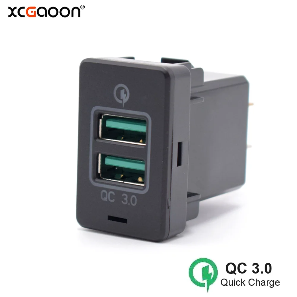 

XCGaoon QC3.0 Quick Charge 2 USB Car Charger Double USB Phone PDA DVR Adapter Plug & Play Cable For HONDA