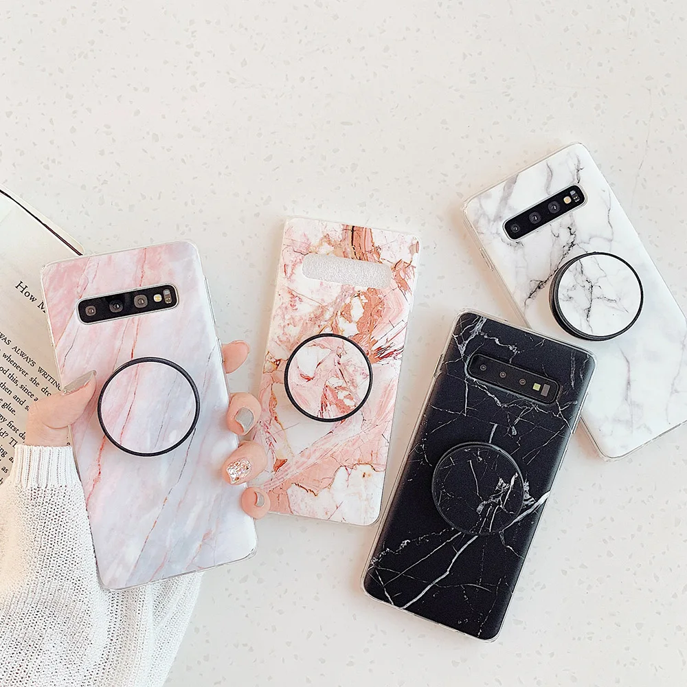 Мрамор текстуре чехол-подставка для телефона для samsung A50 S8 S9 S10 чехол для huawei P20 Lite Коврики 20 Lite мягкий IMD чехол-накладка для телефона