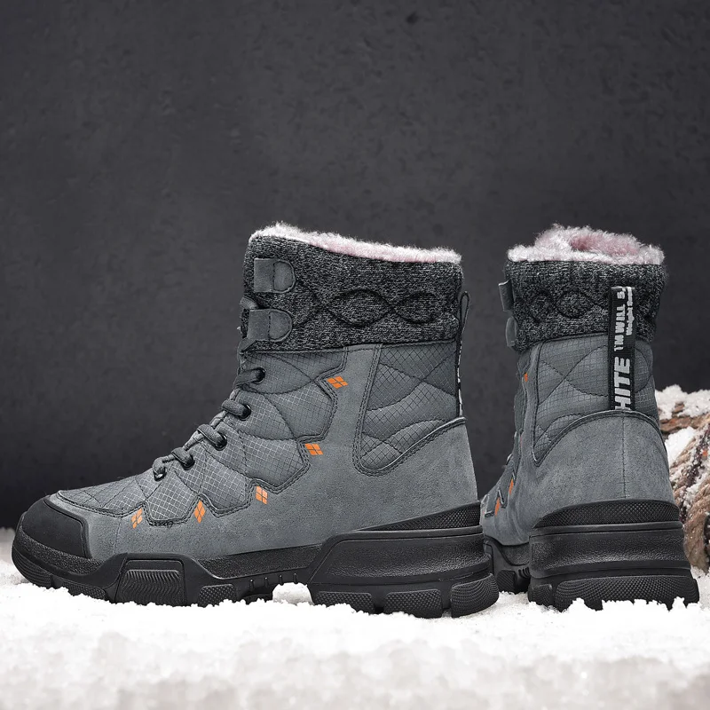 Men Winter Boots Men Warm Plush Non-Slip Casual Boots Men High Quality Keep Warm Snow Boots Plus Size 38-46