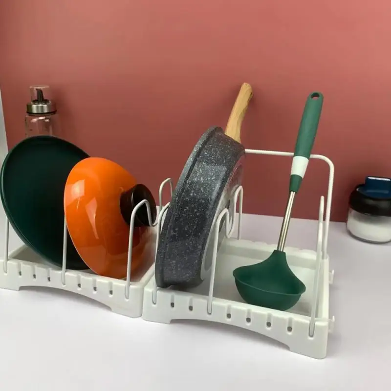 Регулируемый Кухня для крышек кастрюль стеллаж горшков хранения сидя лоток