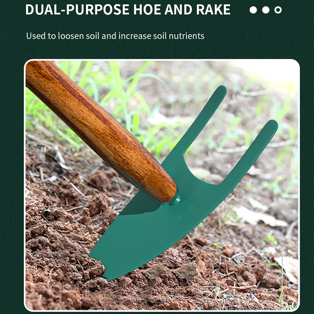

Double Side Pickaxe Wooden Handle Hoe Multiple Function Garden Tools Hand Climbing Tools for Gardening 45 Carbon Steel