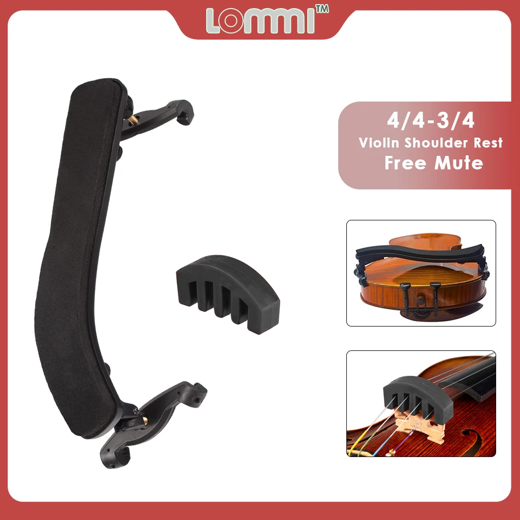 

LOMMI Violin Shoulder Rest For 4/4-3/4 Size With Collapsible And Height Adjustable Rubber Feet Black Violin Mute Violin Parts