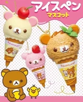 super cute little bear rilakkuma san x casual bear ice cream ball pen original ball pen doll pendant action figure model toys