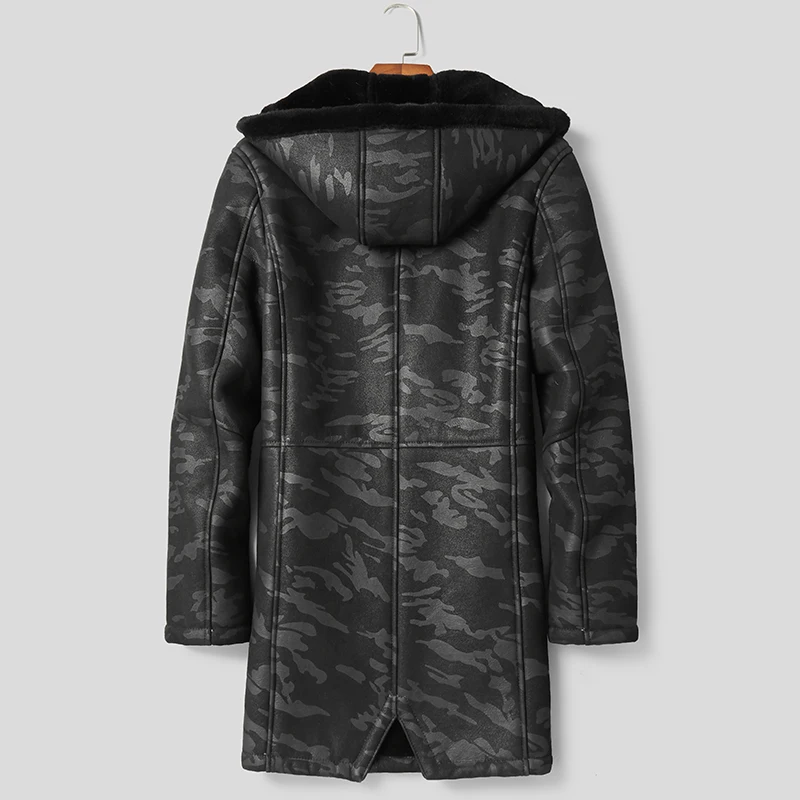 DK новинка с капюшоном тонкая длинная шуба мужская зимняя утолщенная натуральная