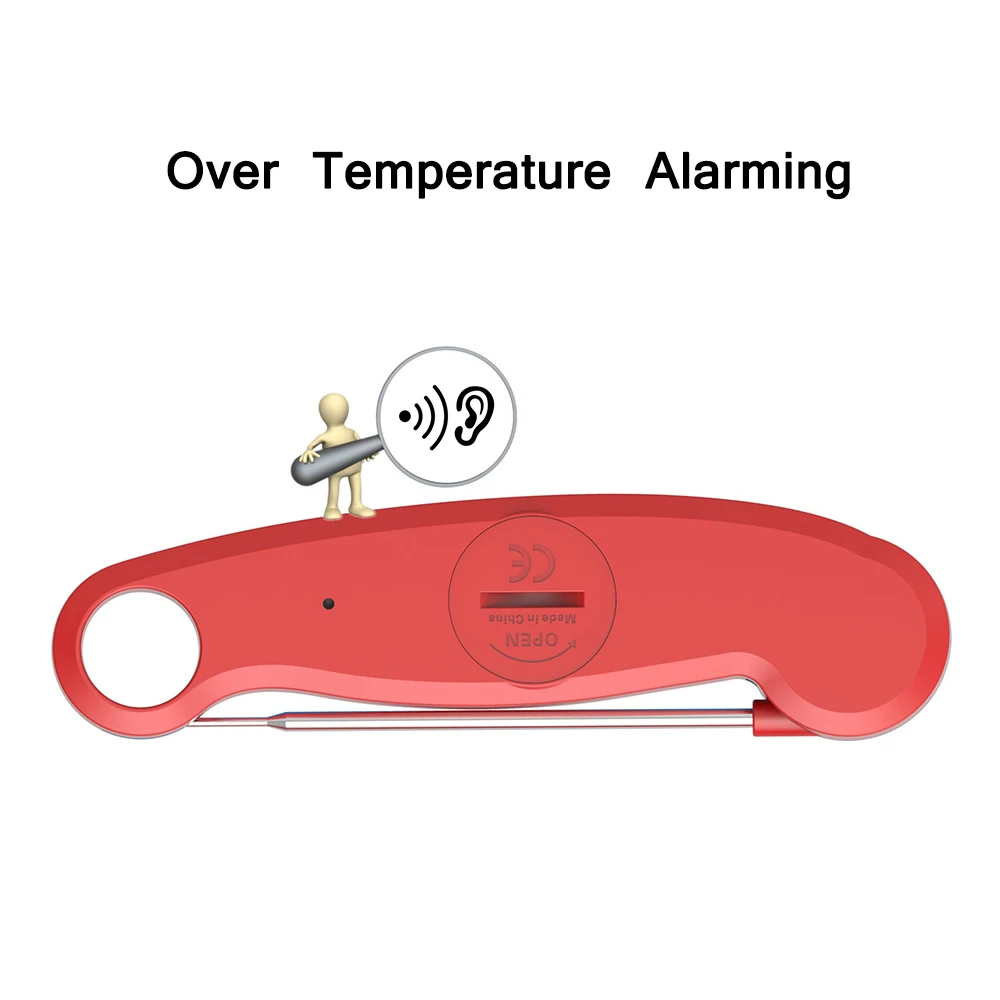 Водонепроницаемый цифровой термометр для пищи с температурной сигнализацией