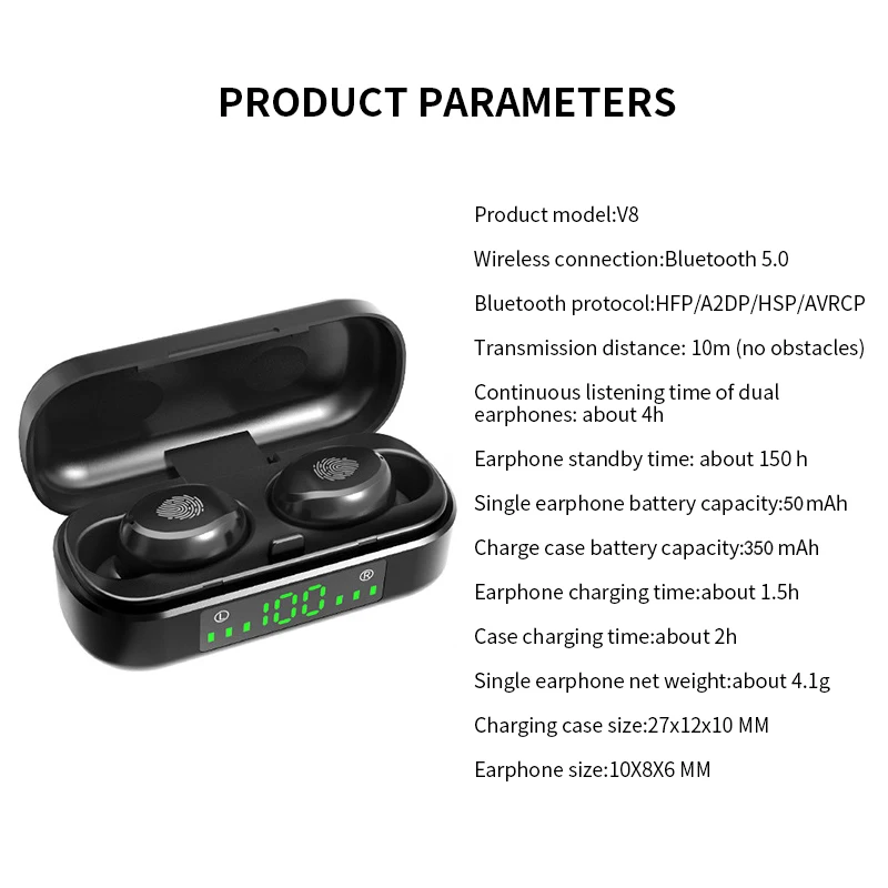 Мини Bluetooth гарнитуры беспроводные наушники настоящие наушники 5,0 Hifi наушники для сотового телефона для Android активного шумоподавления