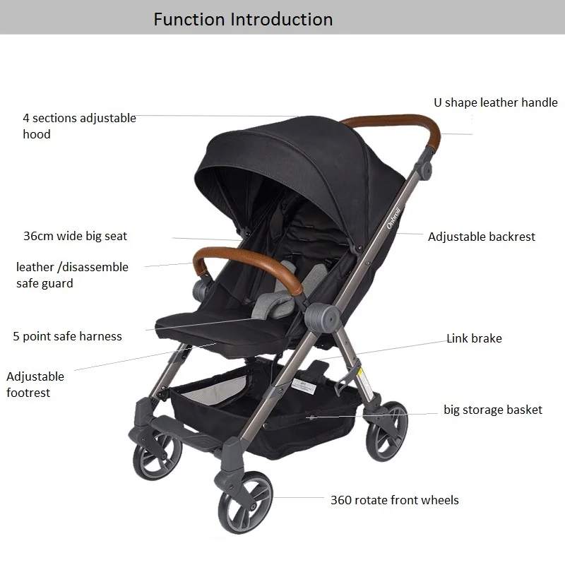 

Newborn portable foldable light weight baby buggy,baby stroller,hard seat plate,big room seat pram,small volume after fold