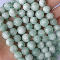 natural a green angelite beads loose stone smooth round charm gemstone for jewelry making diy bracelet necklace gift design