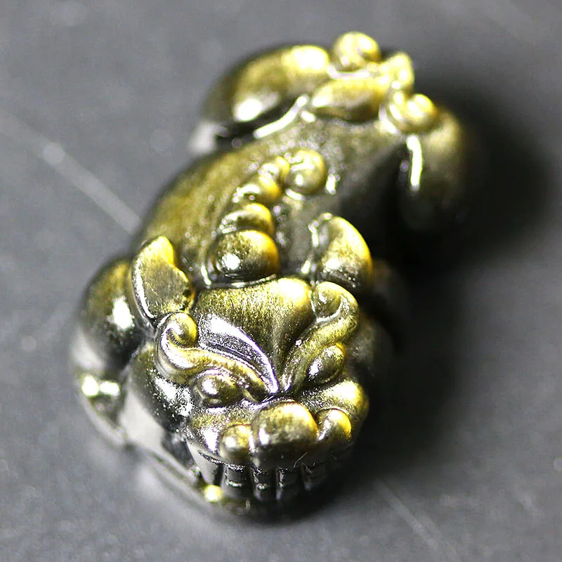 

ZHEN-D Jewelry Natural Golden Obsidian Gemstone Brave Troops Shape Chinese Pixiu Necklace Bracelet Pendant DIY Handmade Gift