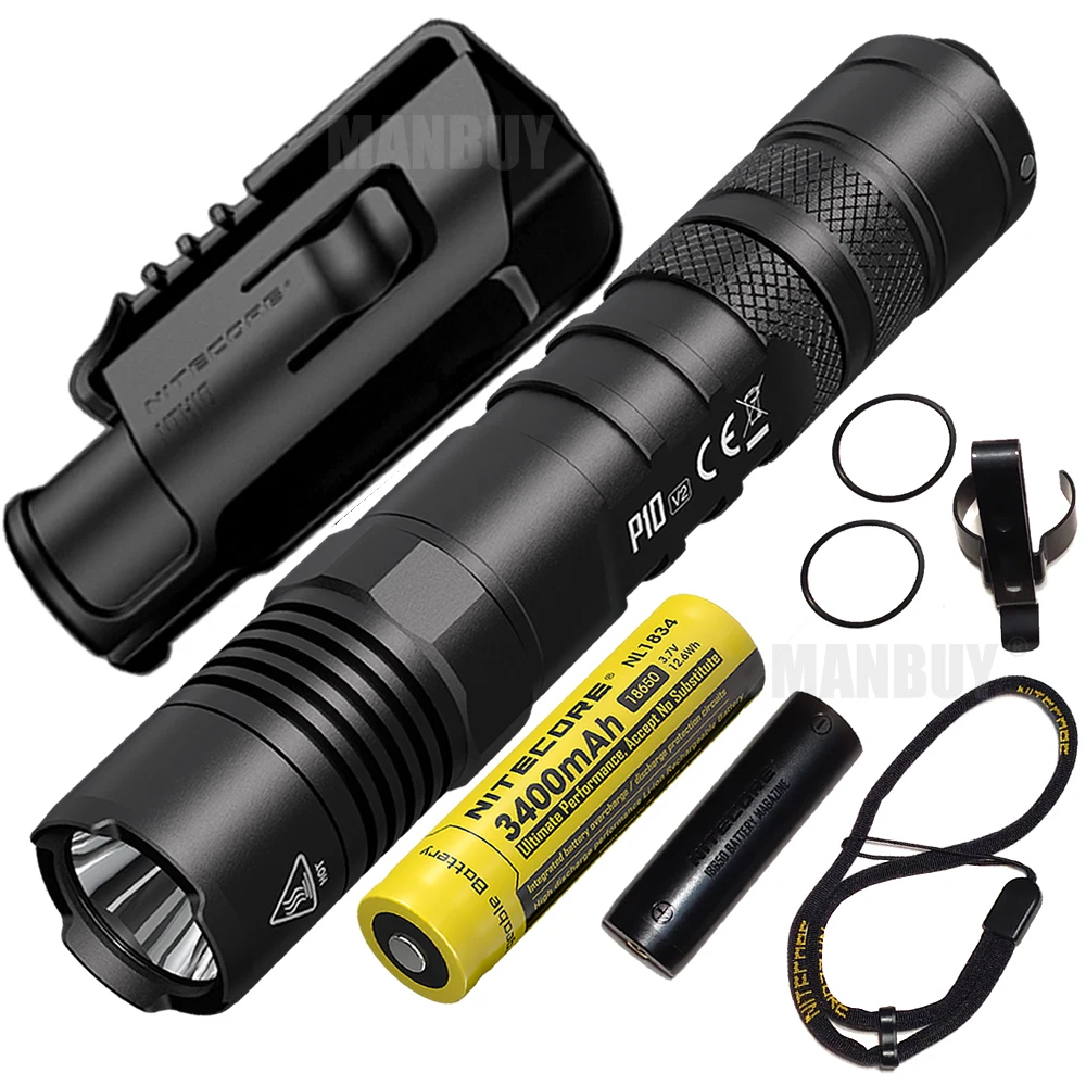 Светодиодный тактический фонарик Nitecore P10V2 1100 люмен уличный охотничий