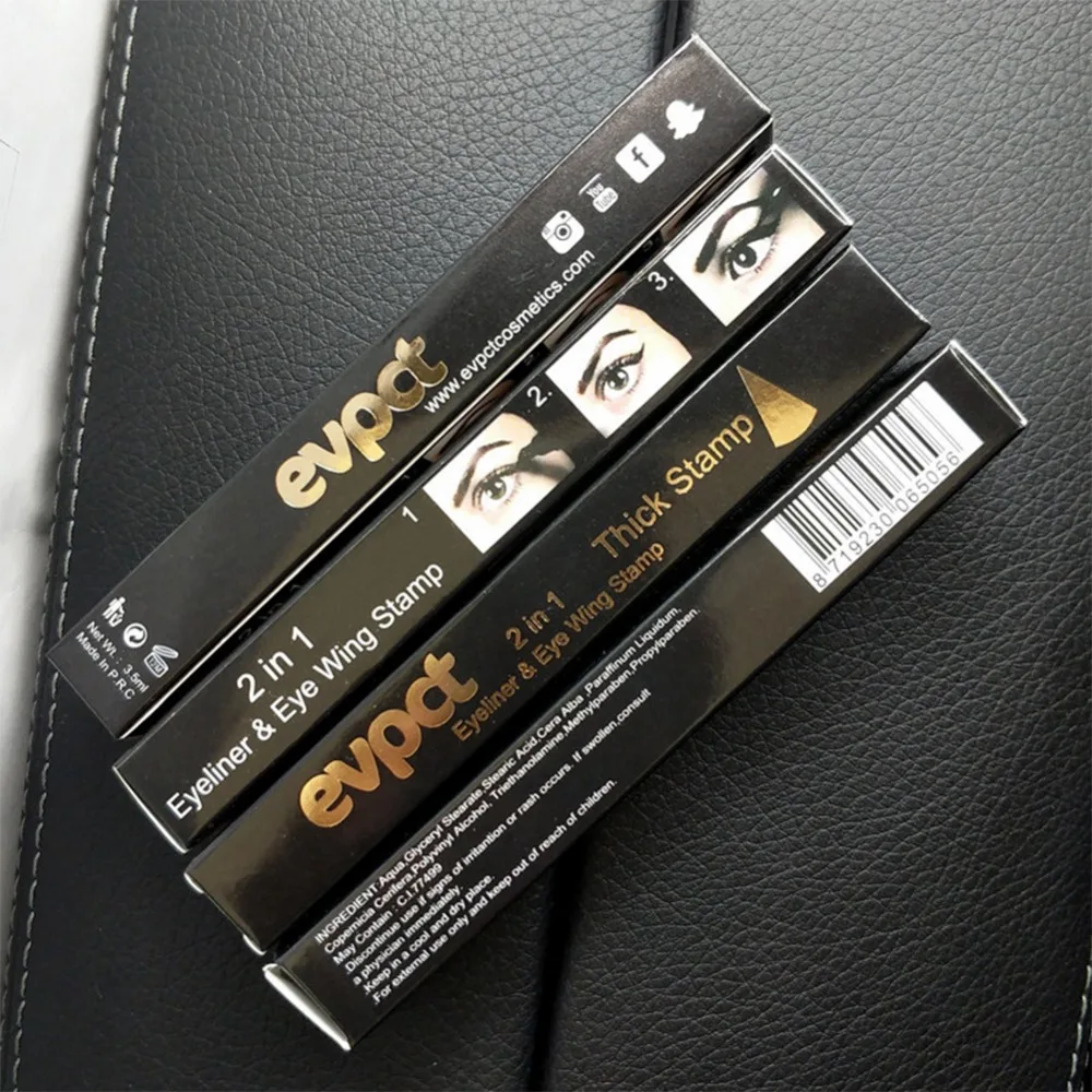 Водостойкая жидкая подводка для глаз с двойной головкой в форме крыла карандаш