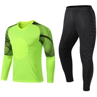 men women soccer goalkeeper jerseys chest elbow knee football set goal keeper uniform suit training pants shirts custom printing