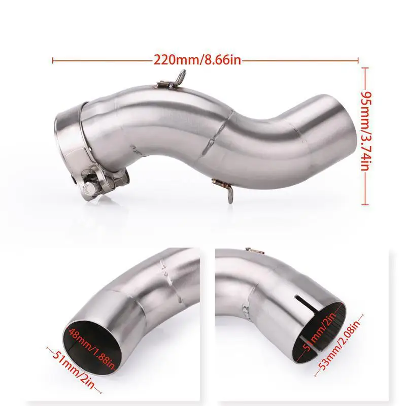 

Motorcycle exhaust pipe Stainless steel connecting pipe 51 mm muffler for Kawasaki 900 Motorbike Accessories
