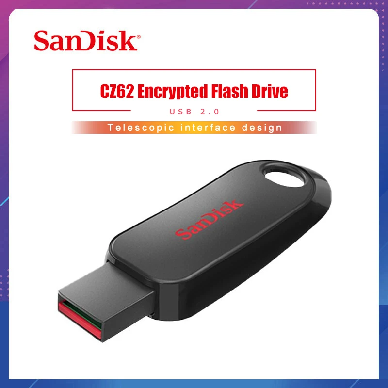 SanDisk USB 2,0 CZ62 мини-накопитель 64 ГБ 32 ГБ 16 ГБ USB флеш-накопитель карта памяти U диск USB ключ Флешка для ПК