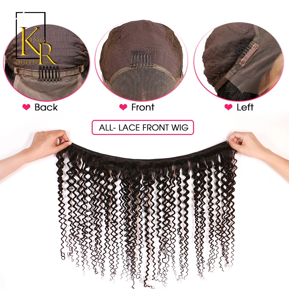 Вьющиеся бразильские парики из человеческих волос на сетке спереди 13x4 для черных