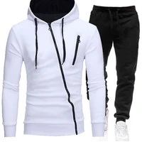 fashion brand printing zipper hoodie set sport wear suit men hoodies casual sweatshirt pants 2 pcs set autumn winter tracksuit