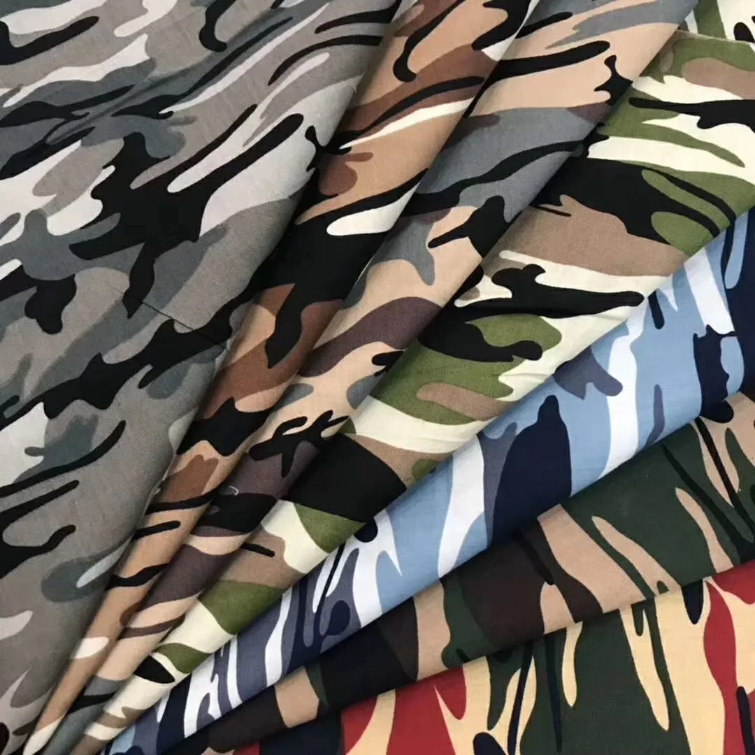 Поплин хлопчатобумажная печатная камуфляжная ткань уличная спортивная одежда