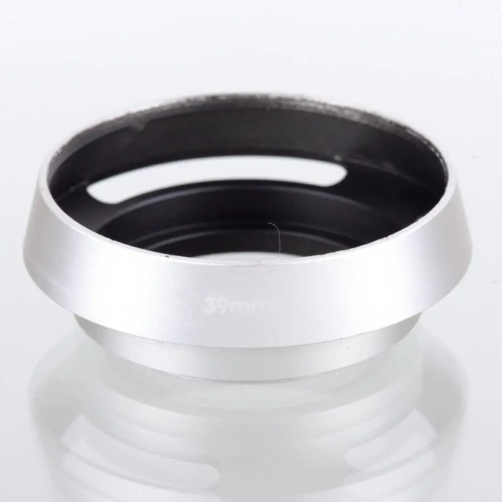 

Silver 39mm Camera Lens Hood Metal Vented Screw-in Lente Protect For Canon Nikon Sony Leica Olympus Pentax