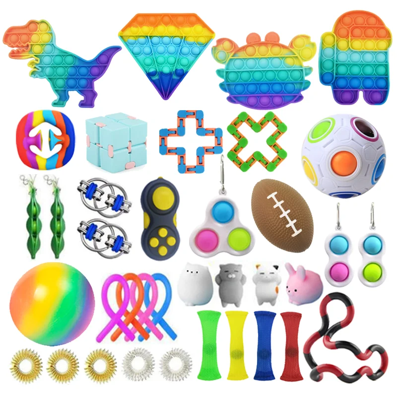Harga Mainan Fidget Anak Dewasa Mainan Sensorik Gelembung Tekan Autisme Kebutuhan Khusus Pereda Stres Mainan Dorong Pop Remas Lesung Pipi Sederhana