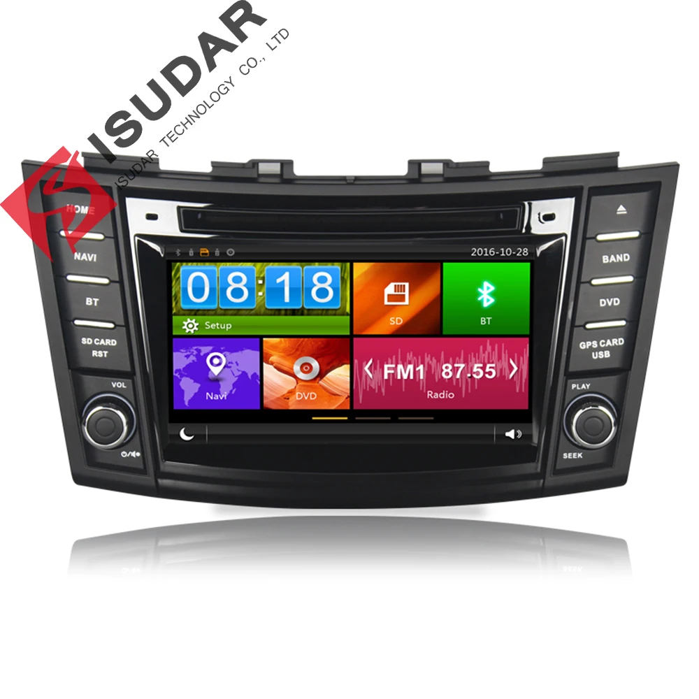 Isudar Автомагнитола 2 Din с Сенсорным 7 Дюймовым Экраном Для Автомобилей SUZUKI/SWIFT 2011 DVR