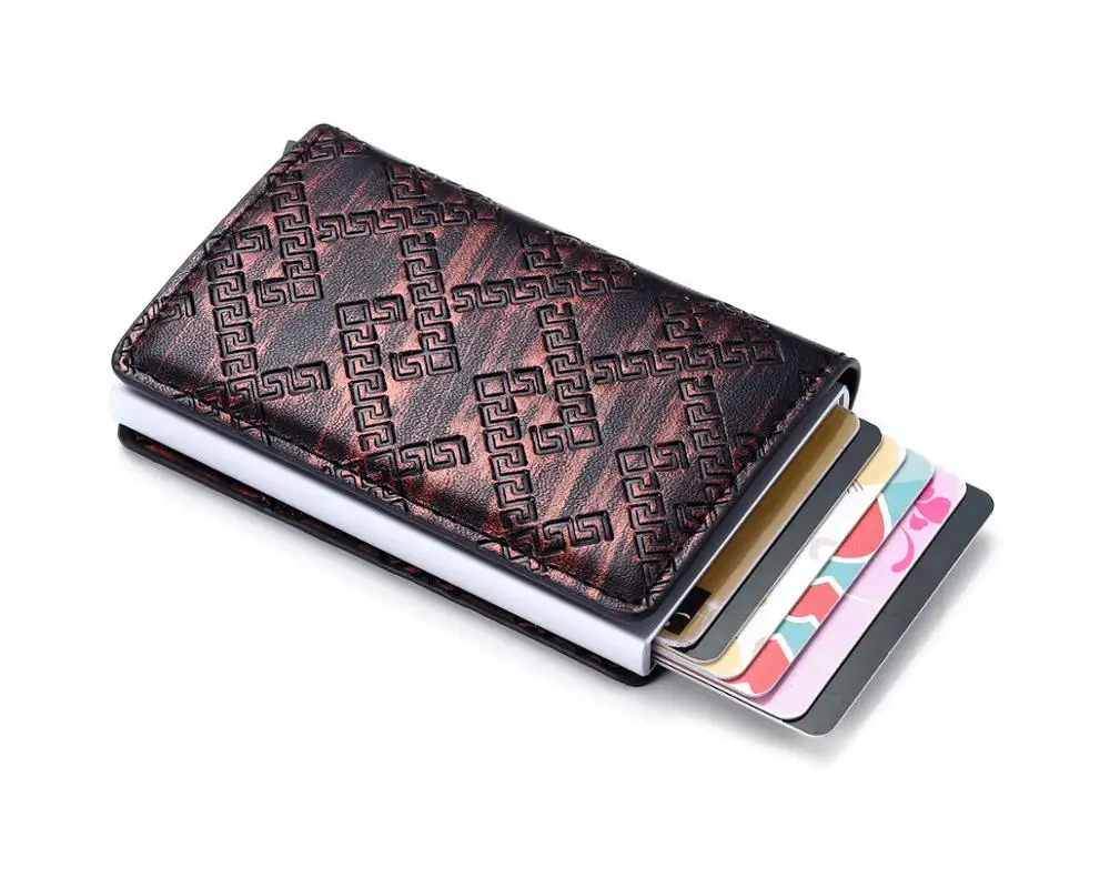 Кошелек с металлической цепочкой RFID алюминиевая коробка держатель для кредитных