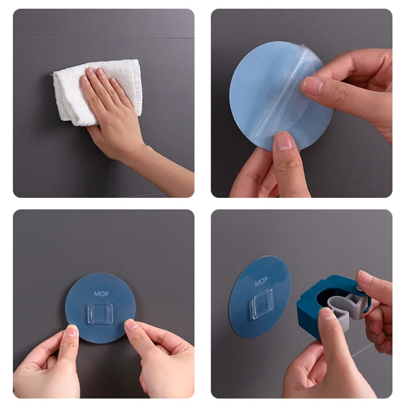 

Wall Mounted Mop Holder Household Storage Broom Hanger Mop Hook Racks Clip Mop Storage Rack Hanger Organizer