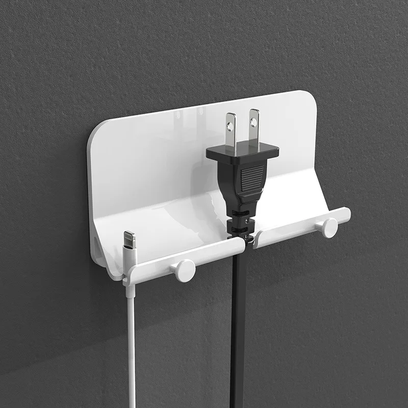 

Wall Mount Phone Holder Adhesive Wall Phone Stand Holder Punch-free Phone Bracket with Hooks for Bathroom Kitchen
