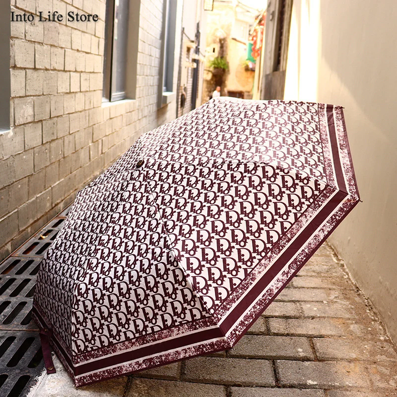 

Luxury Automatic Sun Umbrella Beach UV Parasols Folding Designer Umbrellas Rain Women Outdoor Umbrella for Girls Gift UPF50+