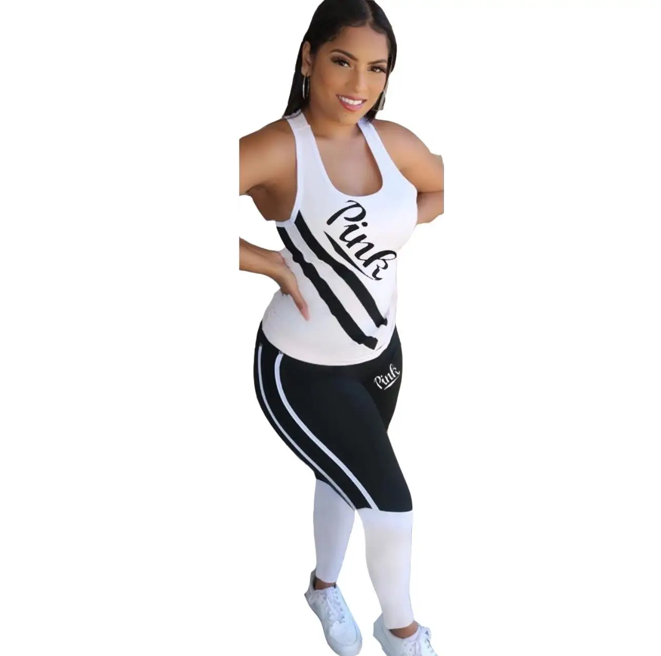 

2020 Women Set Two Pieces Sets Summer Tracksuits Joggers Print Tops+Skinny Leggings Pants Suit Sporty Fitness Outfits