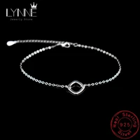 new fashion 925 sterling silver squarelightning pendant beach anklets simple rhombuswaves foot chain bracelets women jewelry