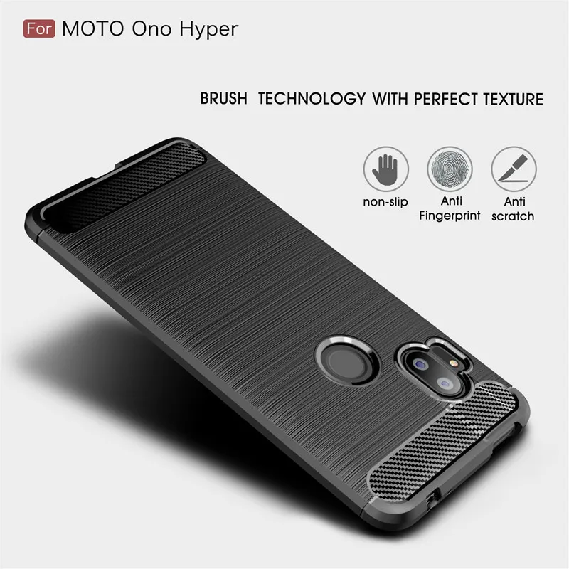 For Motorola One Hyper Case Carbon Fiber Soft Silicone Shockproof Armor MOTO Cover |