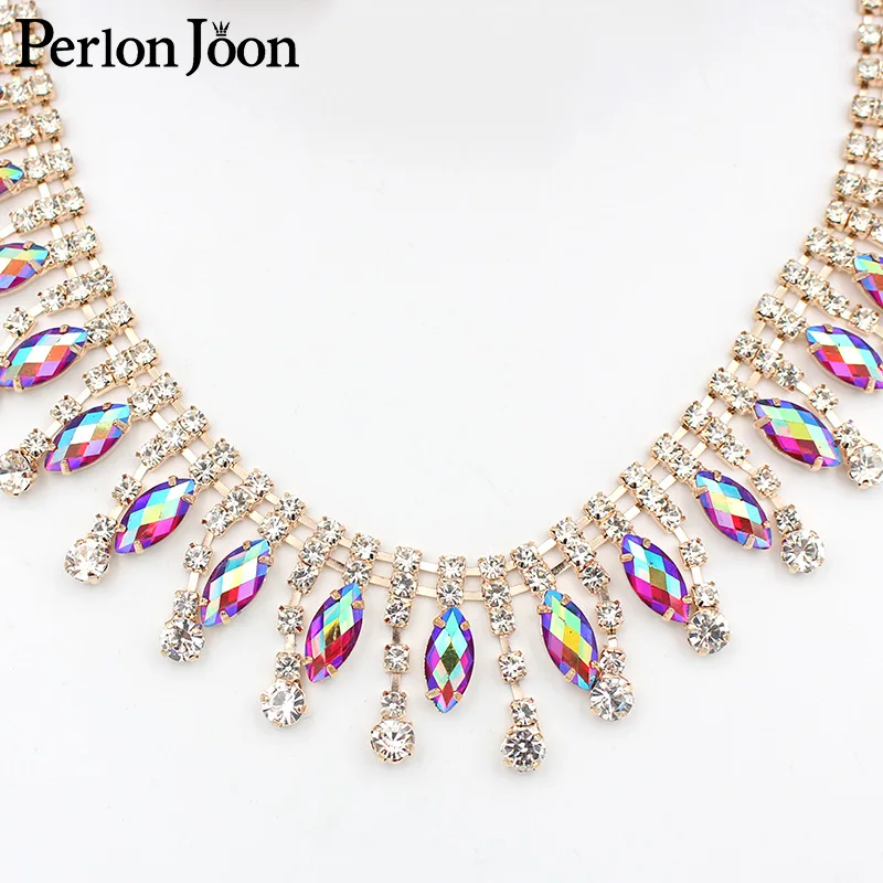 1 ярд падения ab Цвет Стразы разразрезанные разноцветные ремни для женской одежды