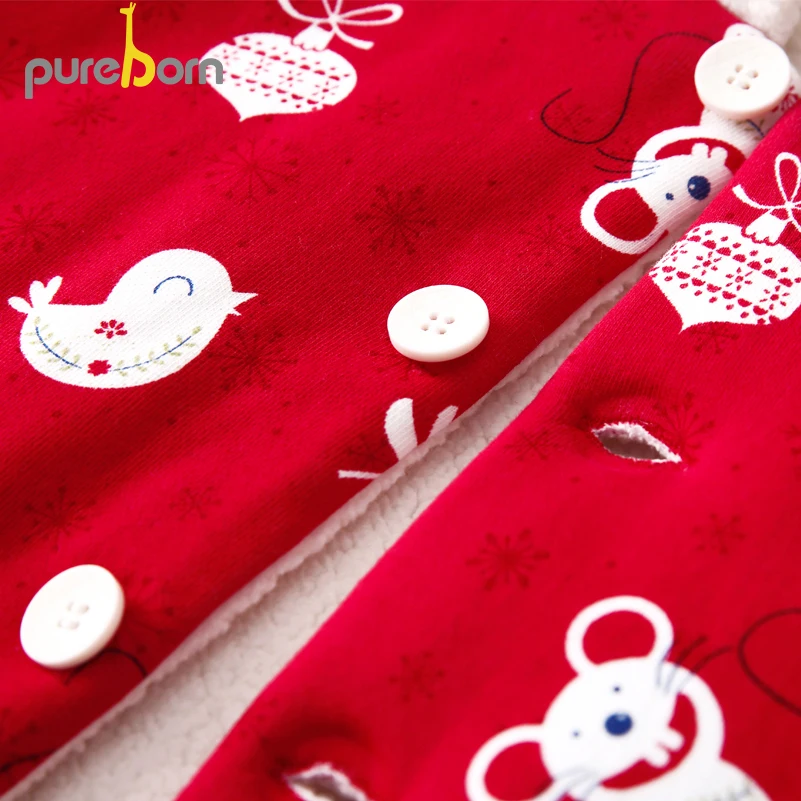 Детский флисовый плащ Pureborn пончо с капюшоном и мультяшной мышкой для малышей