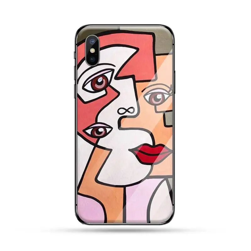 

Picasso abstract Art painting pattern luxury Phone Case funda Tempered glass For iphone 5C 6 6S 7 8 plus X XS XR 11 PRO MAX