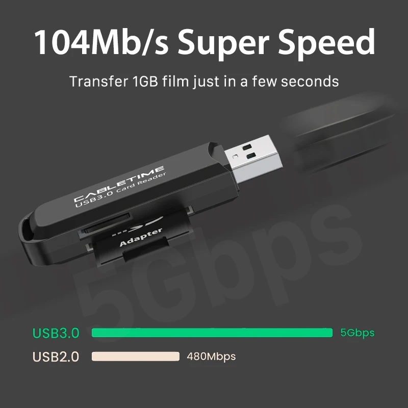 Устройство для чтения SD-карт CABLETIME USB 3 0 на Micro SD и TF 2 в 1 Внешняя память OTG адаптер