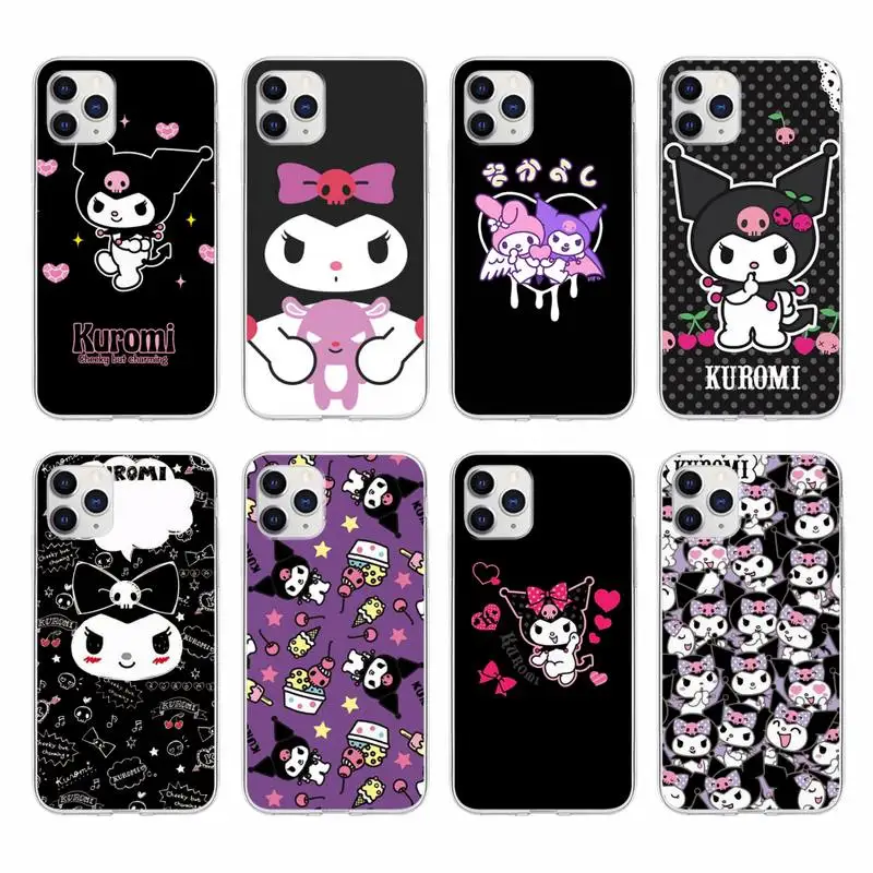 

Japan-Art-Kuromi-Cute Phone Case For Xiaomi 11 9T 10T Note 10 Pro Lite Redmi K20 Pro 7 7A 8 9 9A Transparent Cover