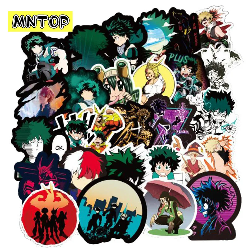 10/30/50/100pcs/Pack Japanese Anime My Hero Academia Stickers For Refrigerator Motorcycle Skateboards Laptop Luggage Toy Guitar
