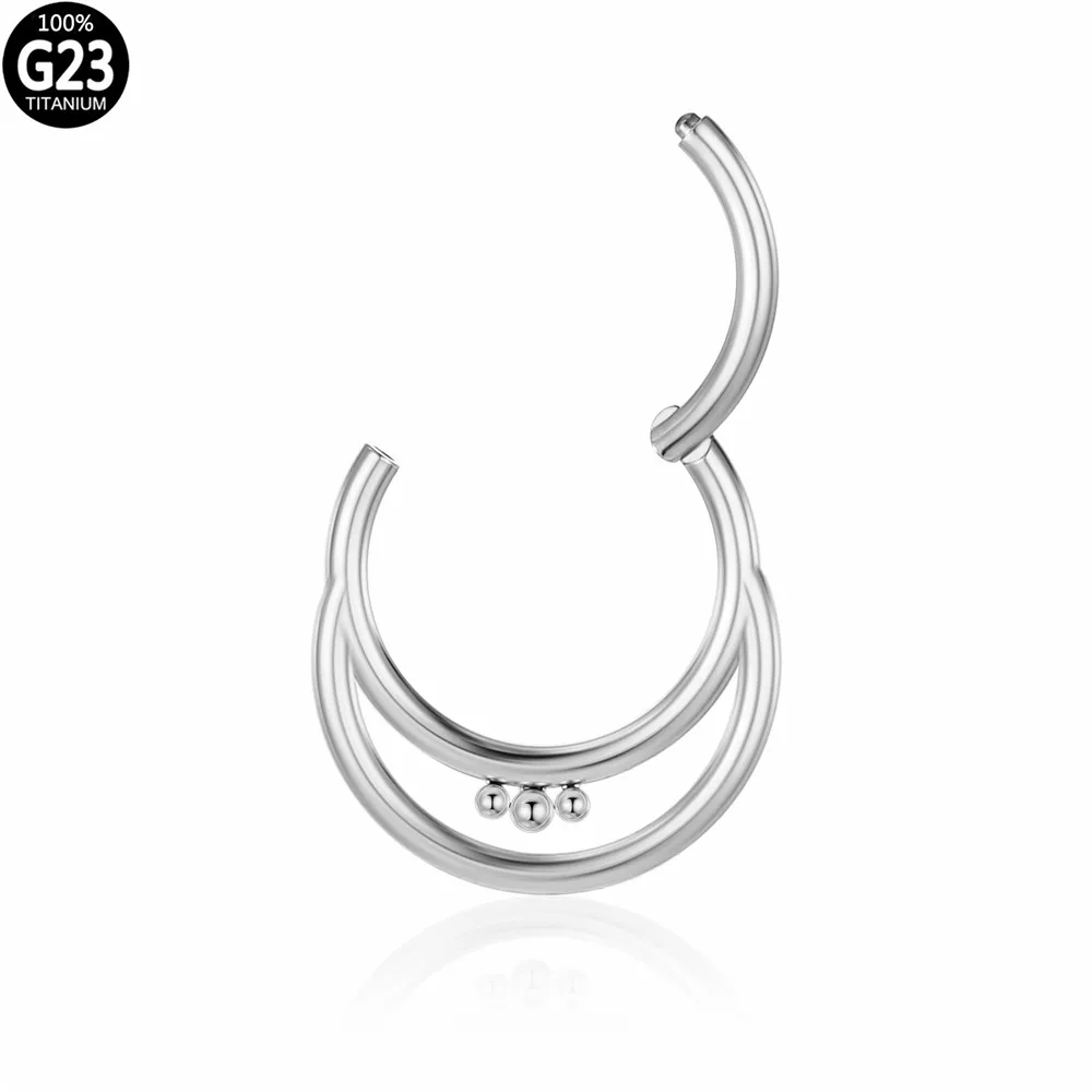 Кольцо для носа из титана G23 ювелирное украшение пирсинга с полумесяцем шариком