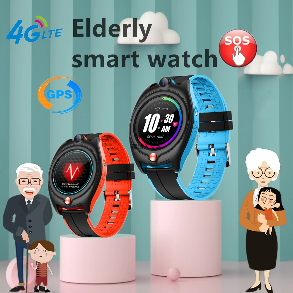 

S9P 4G Elderly Smart Watch Heart Rate GPS WIFI Positioning Track Watch Voice Chat SOS Video Call Alarm Clock