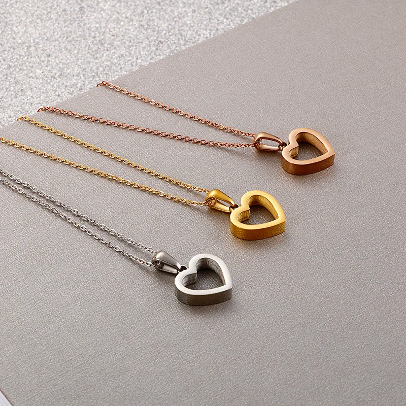 Модное женское цветное ожерелье из нержавеющей стали цвета розового золота с