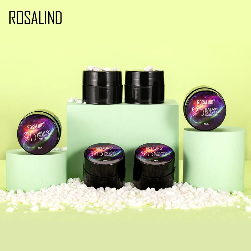 Гель лак для ногтей ROSALIND 5 мл 9D с эффектом кошачий глаз магнитный Набор нейл арта